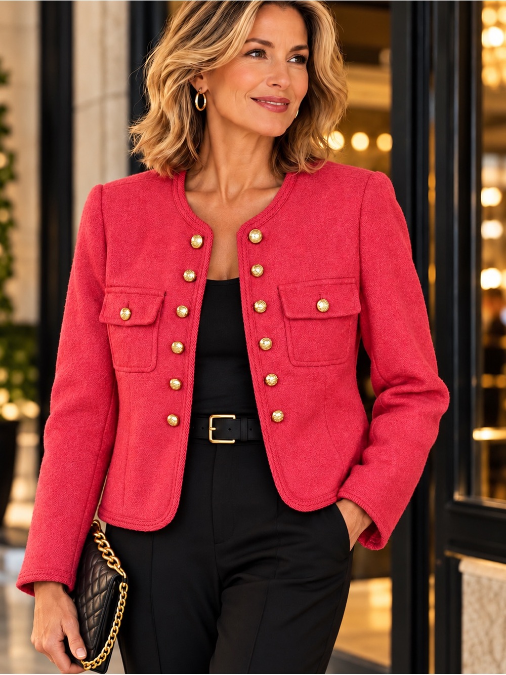 Talbots Blazer Coral Pink Wool Blend Military Jacket Gold Buttons 16 NWT $199